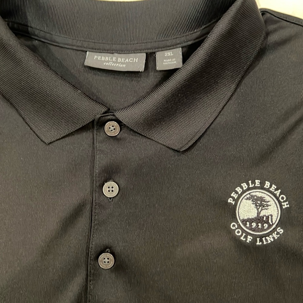 Pebble Beach Collection Black Polo Shirt for Men Size 2XL